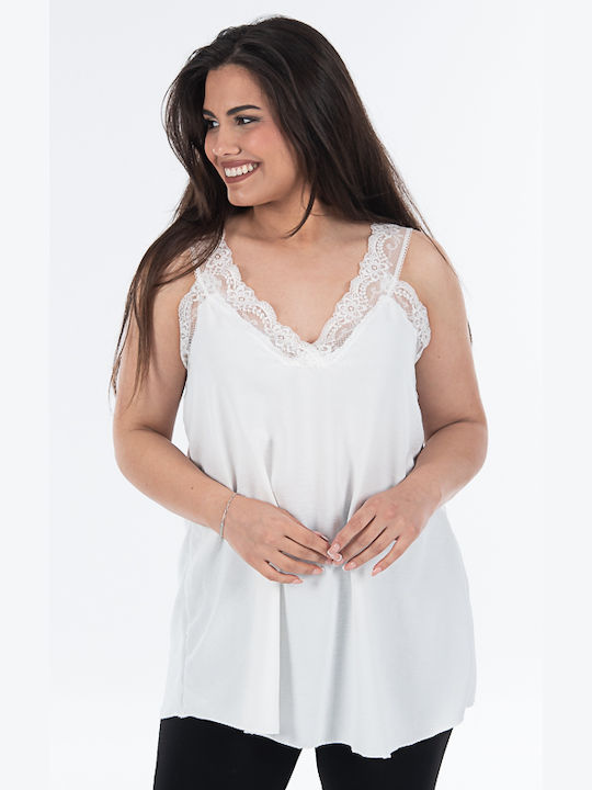 Korinas Fashion Damen Bluse mit Trägern White