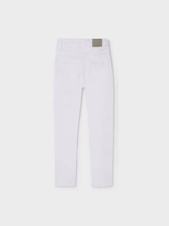 Mayoral Kids Trousers white Slim Fit