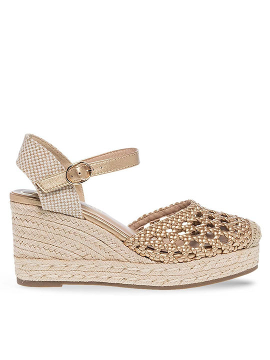 Parex Damenplattformen im Espadrilles-Stil Goldene