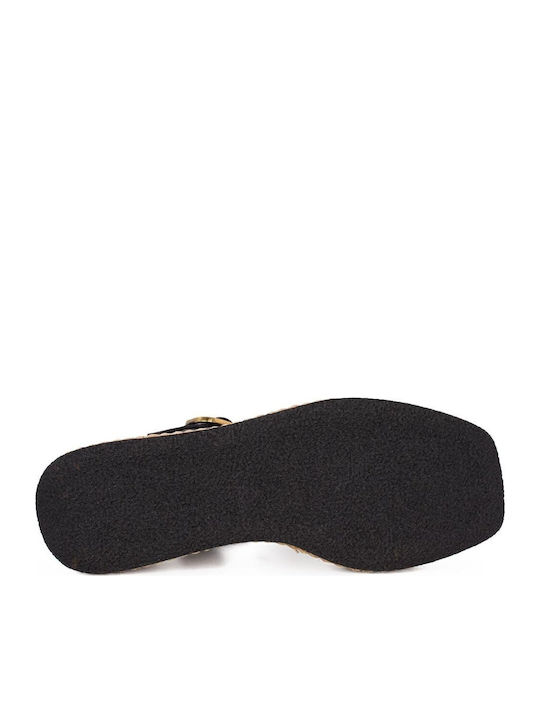 Women's Leather Platform Shoes Black