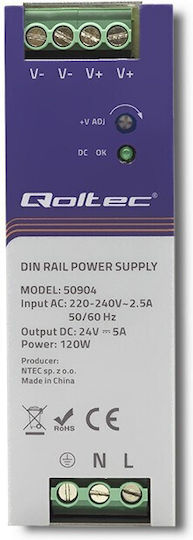 Qoltec Τροφοδοτικό Ράγας με Έξοδο 24V και Ισχύ 120W 5A