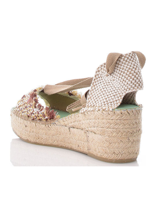 Damenplattformen Beige
