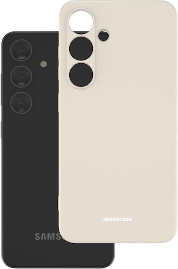 Spacecase Silicone Umschlag Rückseite Silikon Beige (Galaxy S24)
