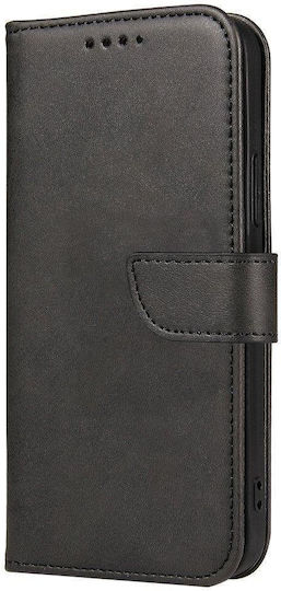 Hurtel Magnet Book Silicon / Piele Negru (Galaxy A03s)