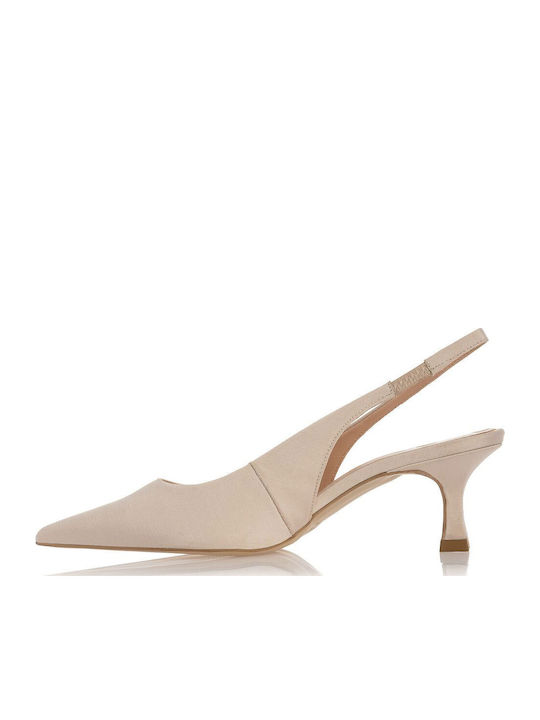 Leather Beige Heels