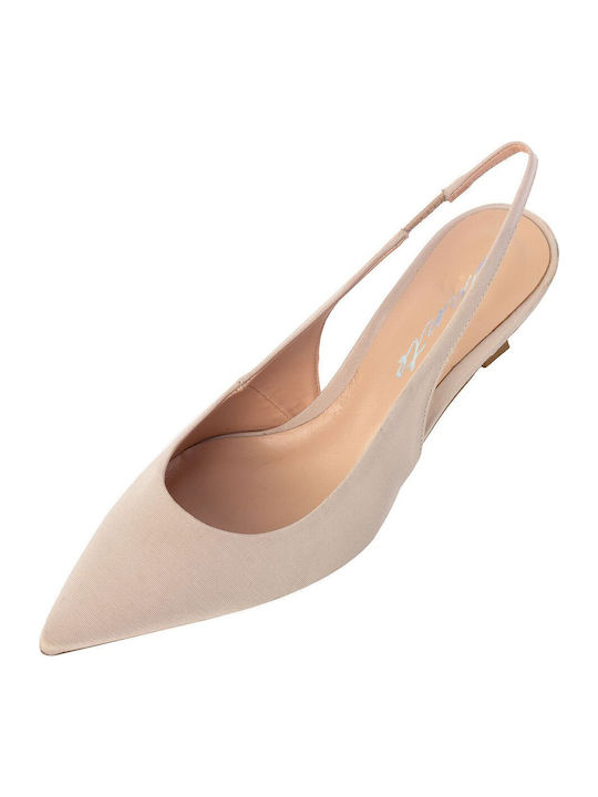 Leather Beige Heels