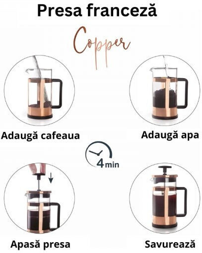 Lacor Cafetieră Cu Filtru Manual Din Oțel Inoxidabil Bronz 350ml