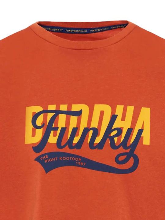 Funky Buddha T-shirt Bărbătesc cu Mânecă Scurtă Paprika Red