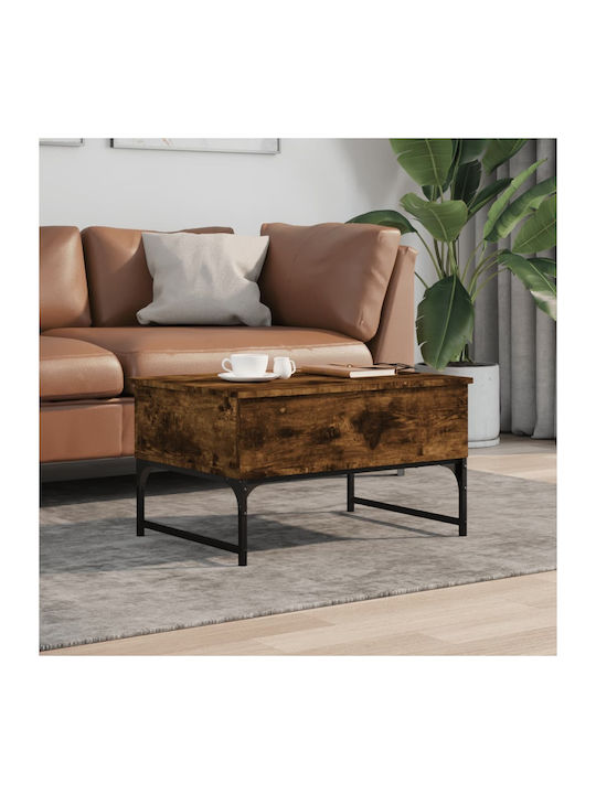 Rectangular Coffee Table with Waiter Smoky Oak L70xW50xH40cm