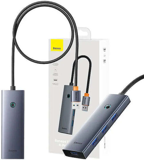 Baseus Ultrajoy Series Lite USB 3.0 4 Port Hub with USB-A Connection White