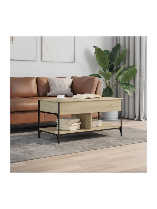 Rectangular Coffee Table with Waiter Sonoma Oak L100xW50xH50cm