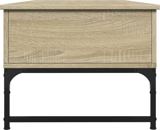 Rectangular Central Wooden Coffee Table with Lifting Mechanism Brown W100xD50xH40cm