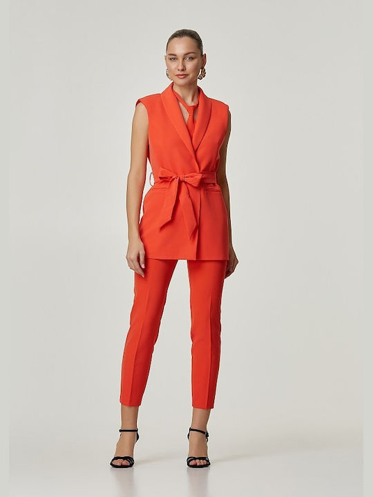 Sleeveless Jacket Lynne with Detachable Coral Belt