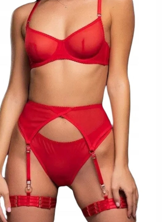 Damen Dessous BHs Choker Gürtel Gürtel String Rot M