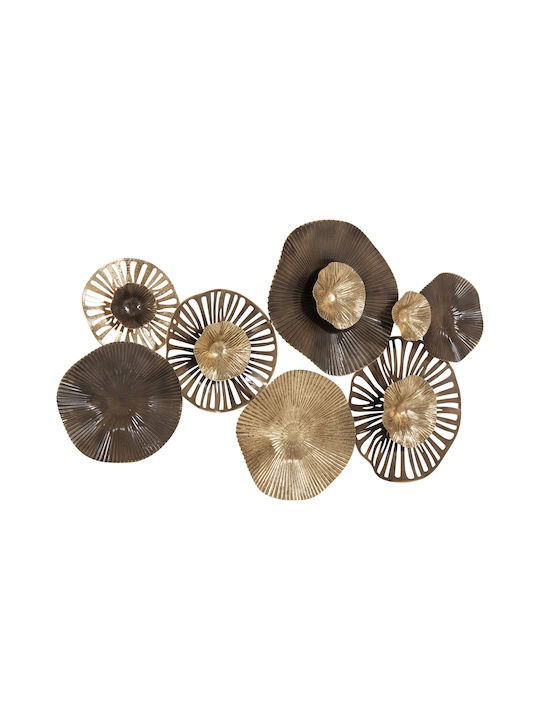 Geometric Brown Metallic Wall Decor Element 83x48cm