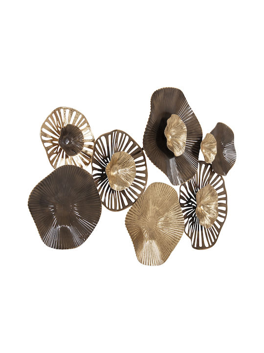 Geometric Brown Metallic Wall Decor Element 83x48cm