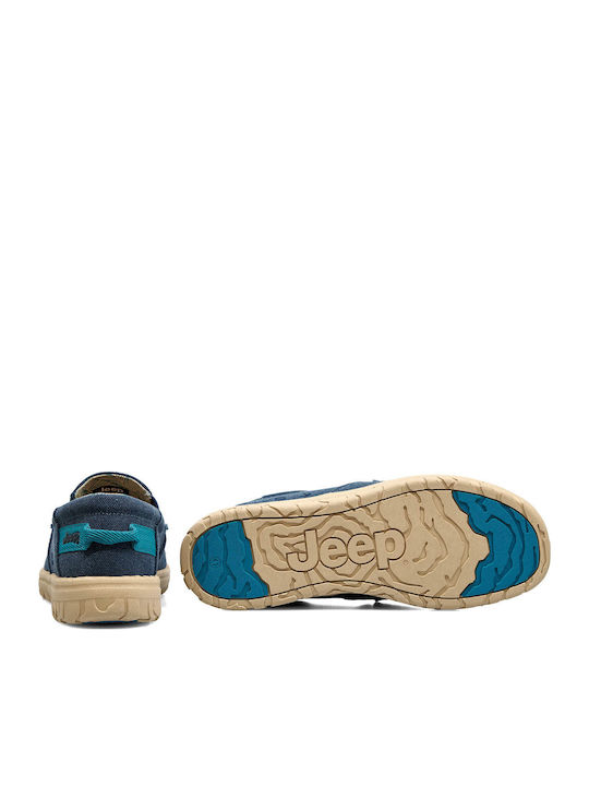 Pantofi sport bărbați Jeep-Samoa Slip On-Casual-Extra Ușori-Anatomici-Extra Moi/Confort-Spumă cu Memorie-Pânză Albastră