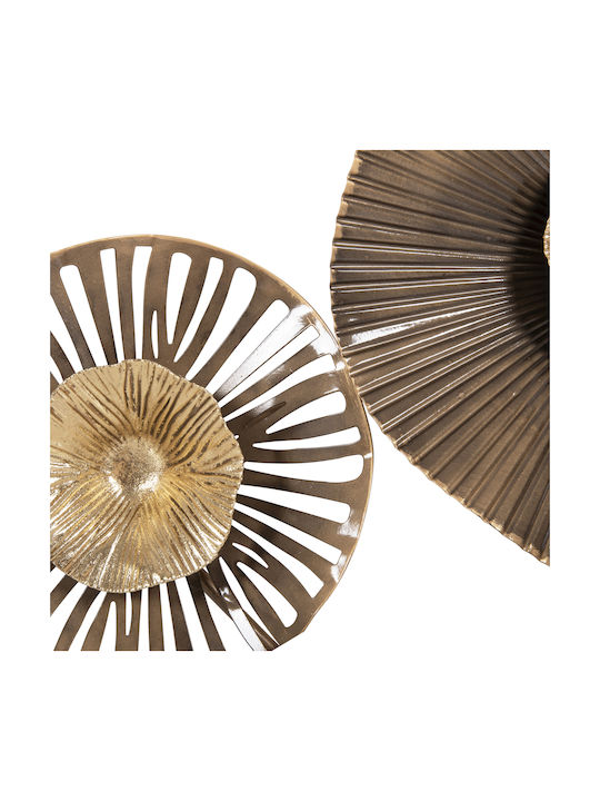 Geometric Brown Metallic Wall Decor Element 83x48cm