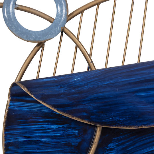 HomeMarkt Decorațiune Geometrică Albastră Din Metal 87x54cm