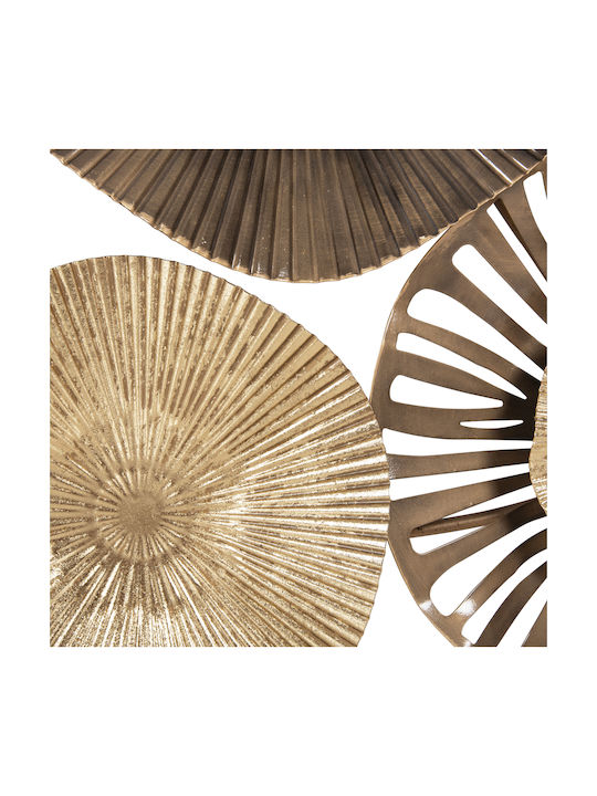 HomeMarkt Wanddekoration Geometrisches Element Braun aus Metall 83x48cm