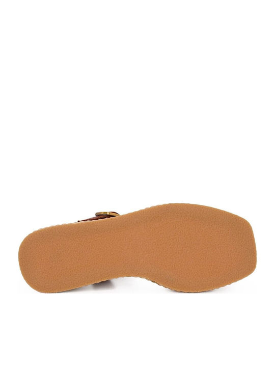 Damenplattformen Tabac Braun