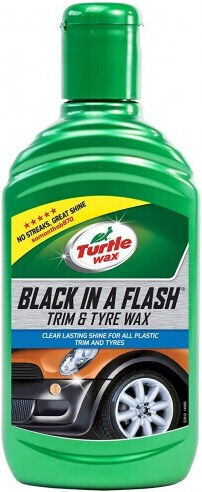 Turtle Wax Black In A Flash Salve Lustruire / Protecție / Ceruire pentru Elastici și Jante Auto 300ml