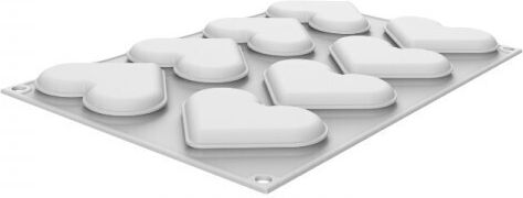 Silikomart Level Hearts 35 Formă de Patiserie pentru Chec Inima din Silicon 8x6.6x1.2buc 1buc