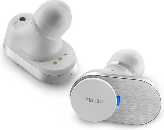 Philips Fidelio In-ear Bluetooth Handsfree Căști cu Rezistență la Transpirație și Carcasă de Încărcare Alb