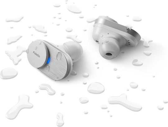 Philips Fidelio In-ear Bluetooth Handsfree Căști cu Rezistență la Transpirație și Carcasă de Încărcare Alb