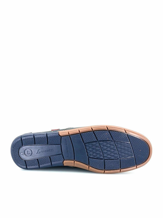 Luisetti 29304 (blue Leather) Men's Moccasins