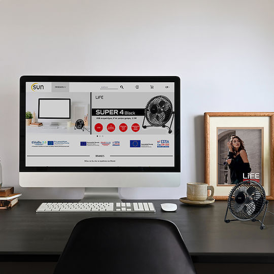Life USB / Electric Office/Home Fan with Water Black