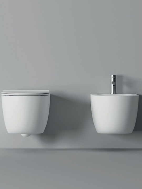 Alice Ceramica Unica Λεκάνη Κρεμαστή Λευκή