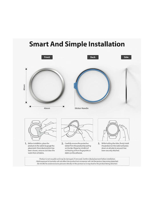 Protector Ringke Bezel Styling Gw4-40-42, For Apple Watch 6, 5, 4 40mm, Silver