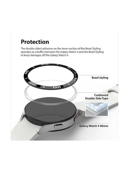 Protector Ringke Bezel Styling Gw4-40-42, For Apple Watch 6, 5, 4 40mm, Silver