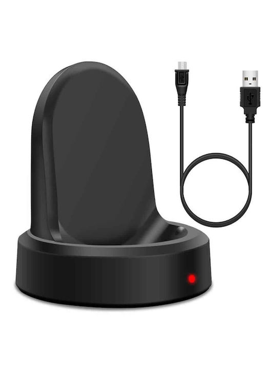 Edman Smartwatch Charging Dock For Samsung Galaxy Gear S3 Classic / S2 / Frontier / Gear Sport R600 Smartwach, Magnetic Holder, Watch Charger, Black