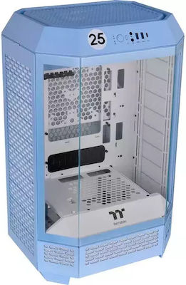 Thermaltake The Tower 300 Micro Tower Computer Case with Window Panel and RGB Lighting Hydrangea Blue