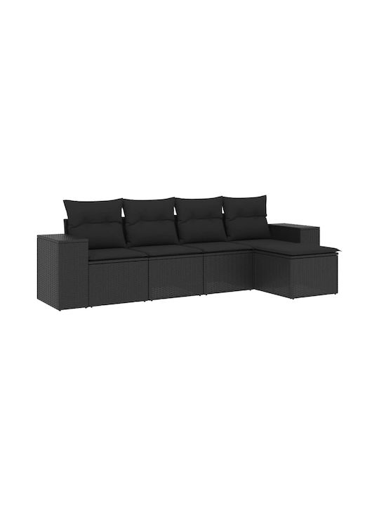 Canapea Cu Patru Locuri De Exterior Din Rattan Cu Perne 55x55x69cm