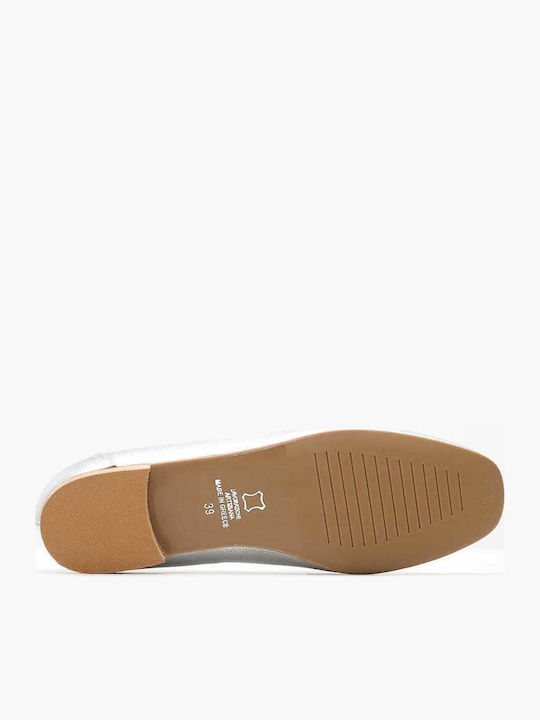 Δερμάτινα Γυναικεία Loafers σε Ασημί Χρώμα