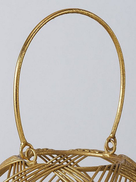 MSA Metall Kerzenhalter in Gold Farbe 22x22x22cm