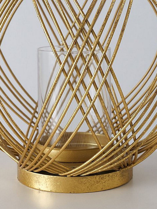 MSA Metall Kerzenhalter in Gold Farbe 22x22x22cm