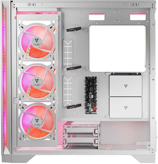 Modecom Volcano Expanse T Apex ARGB Gaming Midi Tower Κουτί Υπολογιστή με Πλαϊνό Παράθυρο Λευκό