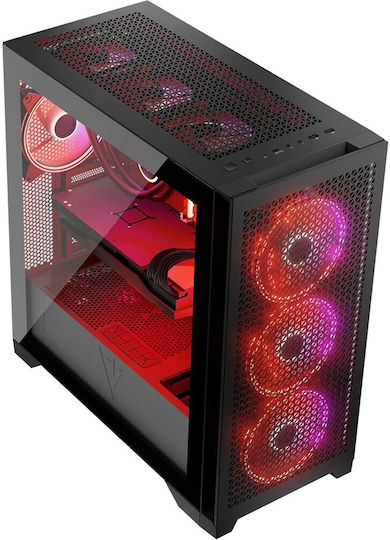 Modecom Volcano Expanse T Apex ARGB Gaming Midi Tower Κουτί Υπολογιστή με Πλαϊνό Παράθυρο Μαύρο
