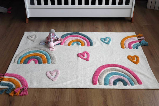 Baby Bliss Παιδικό Χαλί Βαμβακερό Πολύχρωμο 100x140cm