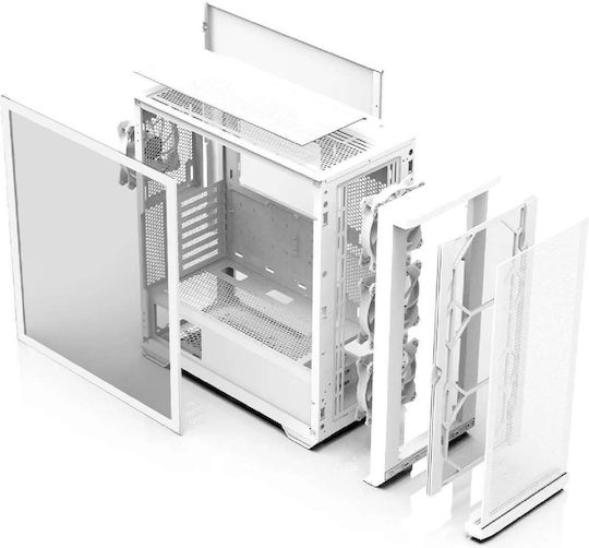 Zalman Z10 DUO Gaming Midi Tower Κουτί Υπολογιστή με Πλαϊνό Παράθυρο και RGB Φωτισμό Λευκό