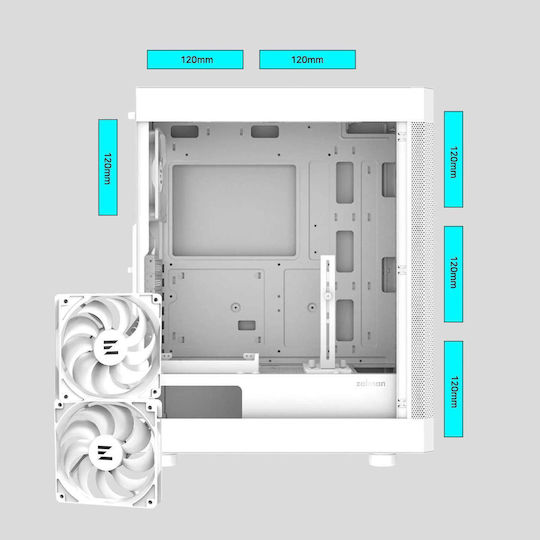 Zalman i4 Midi Tower Κουτί Υπολογιστή Λευκό