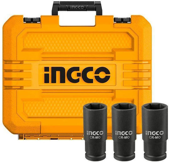 Ingco Brushless Impact Wrench Battery 20V 2x4Ah with Socket 1/2"