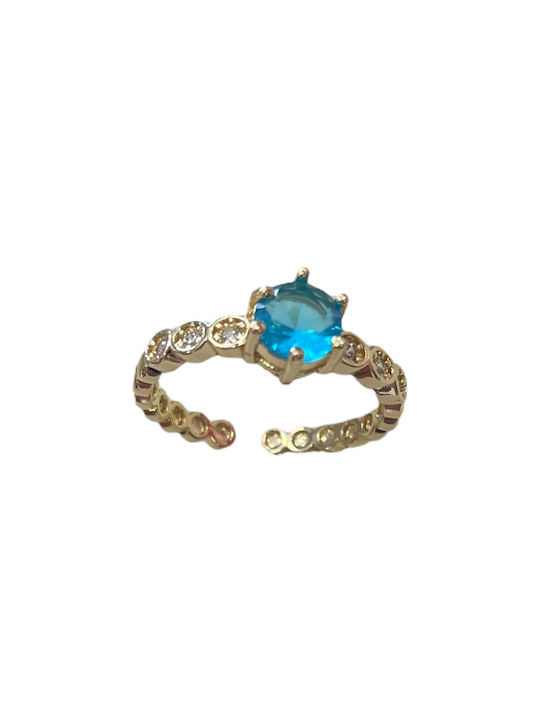 Copper ring Bo1312 - Gold/blue