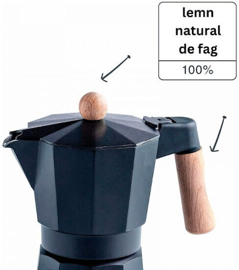 Lacor Elektrisch Espresso-Kanne 6 Cups Schwarz