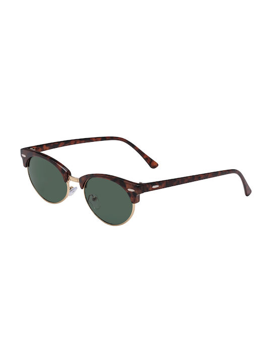 Sunglasses with Brown Tartaruga Frame and Green Lens 01-2208-2