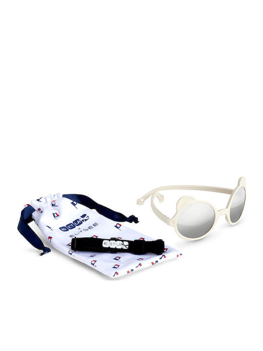 KiETLA Ourson Unbreakable Baby Kids Sunglasses with Polarized Lens White for 1-2 Years